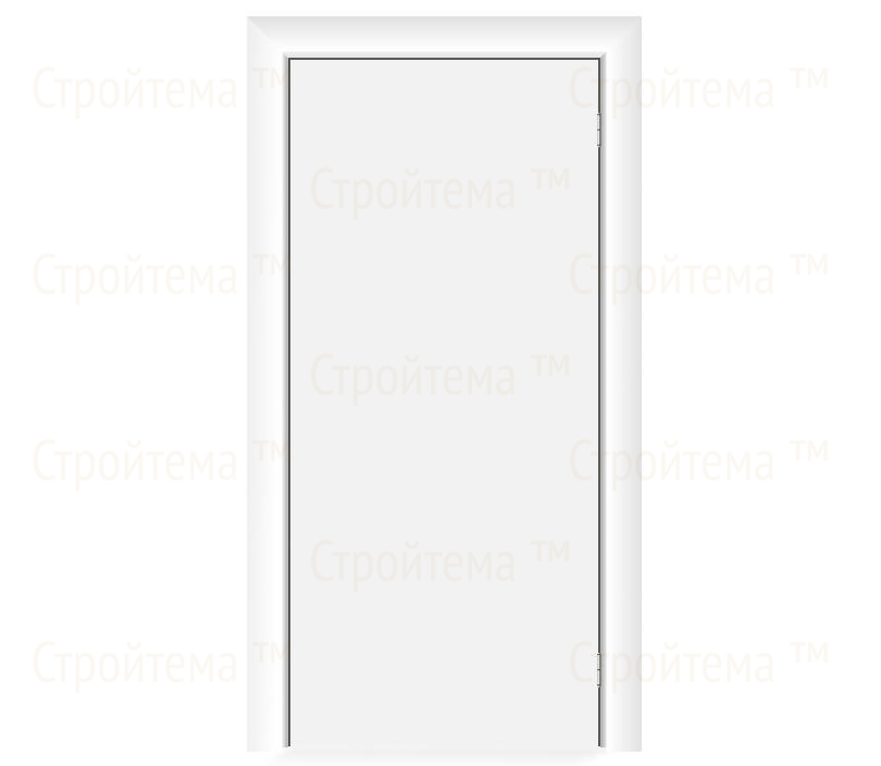 Влагостойкая дверь ПВХ EtaDoor глухая белая маятниковая одностворчатая с ПВХ кромкой