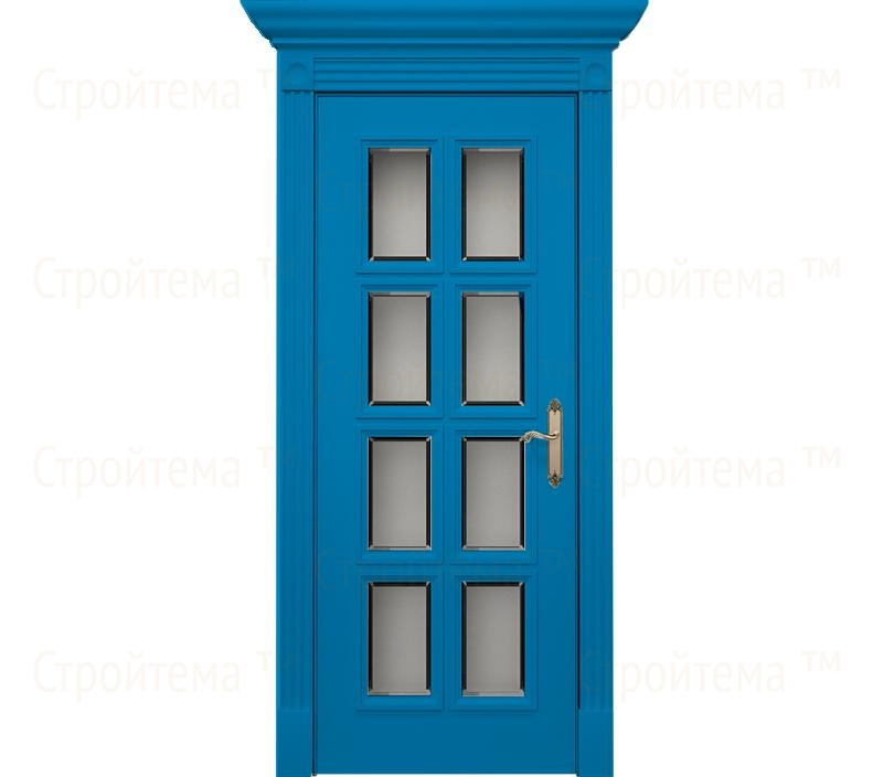 Дверь межкомнатная со стеклом Монца ДО1 голубая