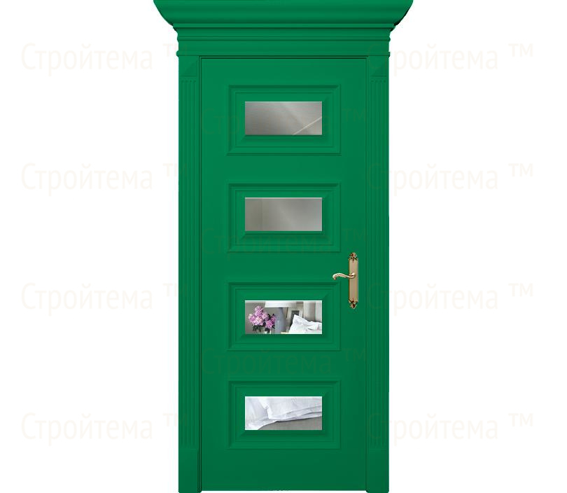 Дверь межкомнатная с зеркалом Палермо ДО4 зеленая