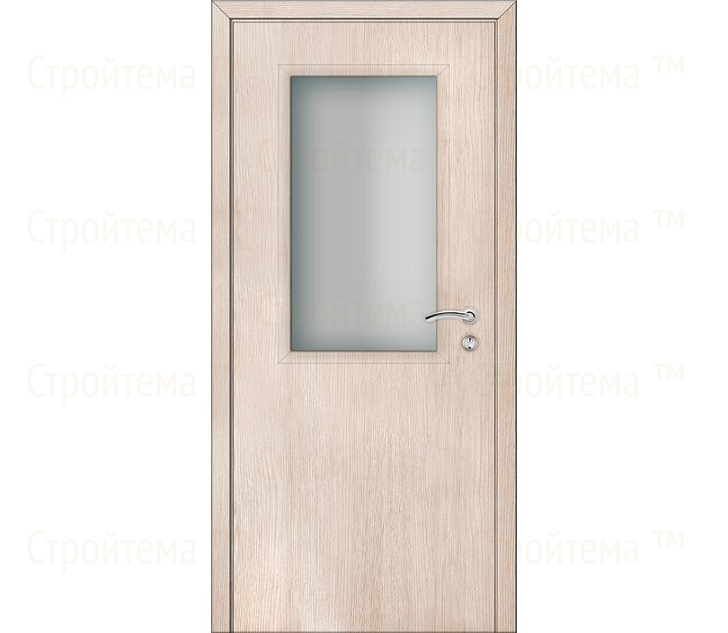 Дверь межкомнатная Капель Classic экошпон Дуб Беленый с остеклением