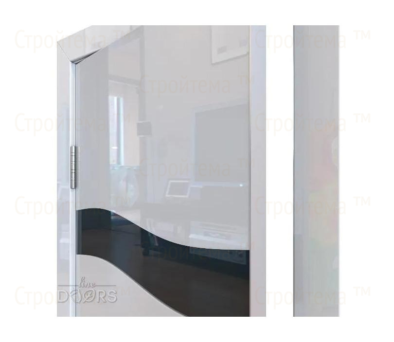Дверь межкомнатная Линия дверей DO-503 (ДО-503) Белый глянец/стекло Черное
