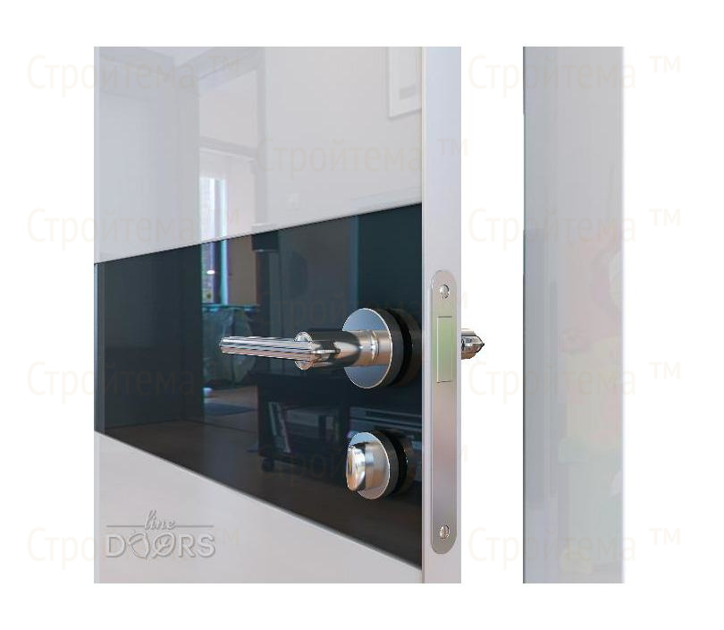 Дверь межкомнатная Линия дверей DO-509 (ДО-509) Белый глянец/стекло Черное