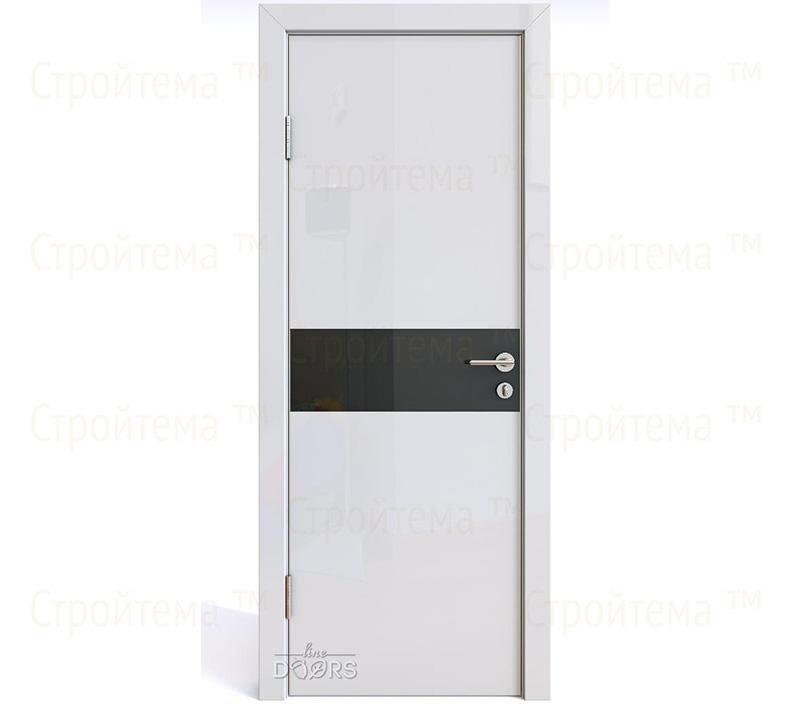 Дверь межкомнатная Линия дверей DO-509 (ДО-509) Белый глянец/стекло Черное