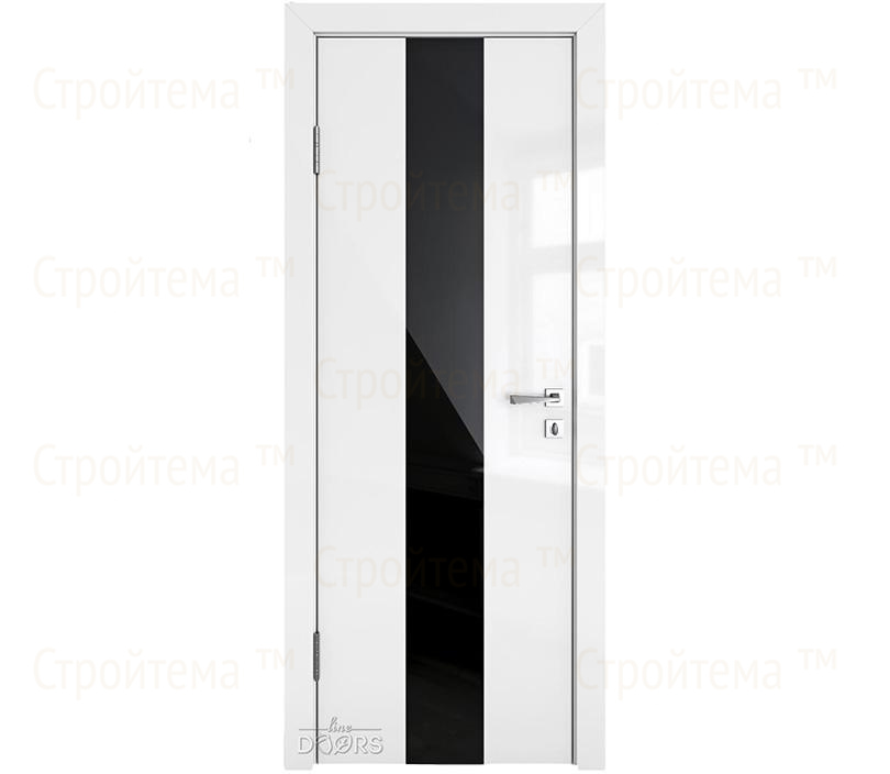 Дверь межкомнатная Линия дверей DO-510 (ДО-510) Белый глянец/стекло Черное