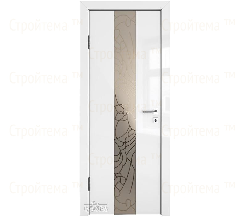 Дверь межкомнатная Линия дверей DO-510 (ДО-510) Белый глянец/вставка Веста