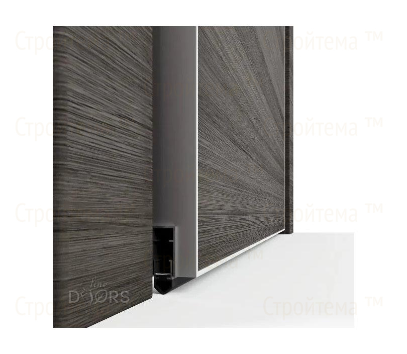 Дверь межкомнатная шумоизоляционная Линия дверей DO-601 (ДО-601) Белый глянец/стекло Черное