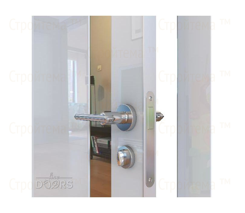 Дверь межкомнатная шумоизоляционная Линия дверей DO-607 (ДО-607) Белый глянец/зеркало Бронза