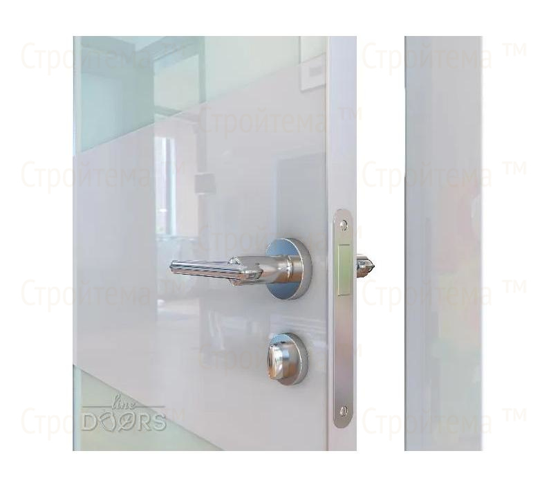 Дверь межкомнатная шумоизоляционная Линия дверей DO-608 (ДО-608) Белый глянец/стекло Белое