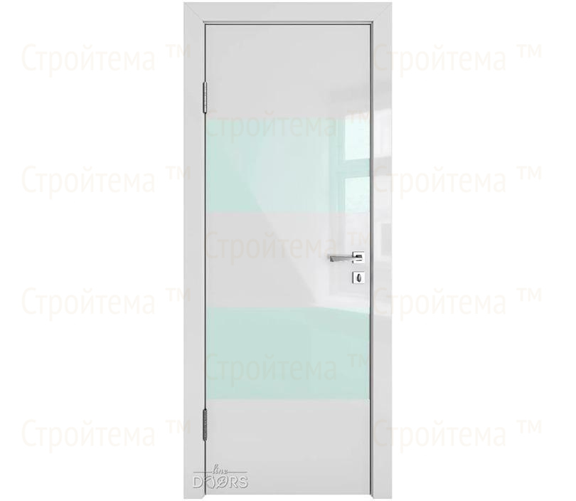 Дверь межкомнатная Линия дверей DO-508 (ДО-508) Серый глянец/стекло Белое