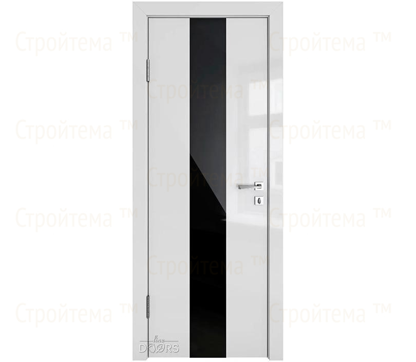 Дверь межкомнатная Линия дверей DO-510 (ДО-510) Серый глянец/стекло Черное