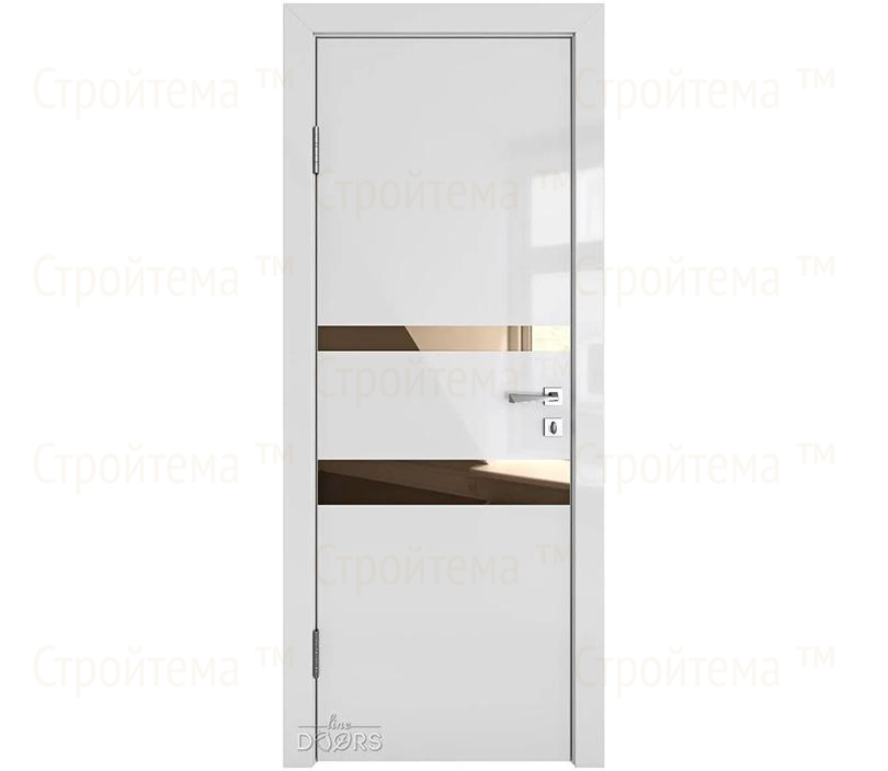 Дверь межкомнатная Линия дверей DO-512 (ДО-512) Серый глянец/зеркало Бронза