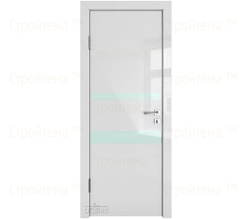 Дверь межкомнатная Линия дверей DO-512 (ДО-512) Серый глянец/стекло Белое