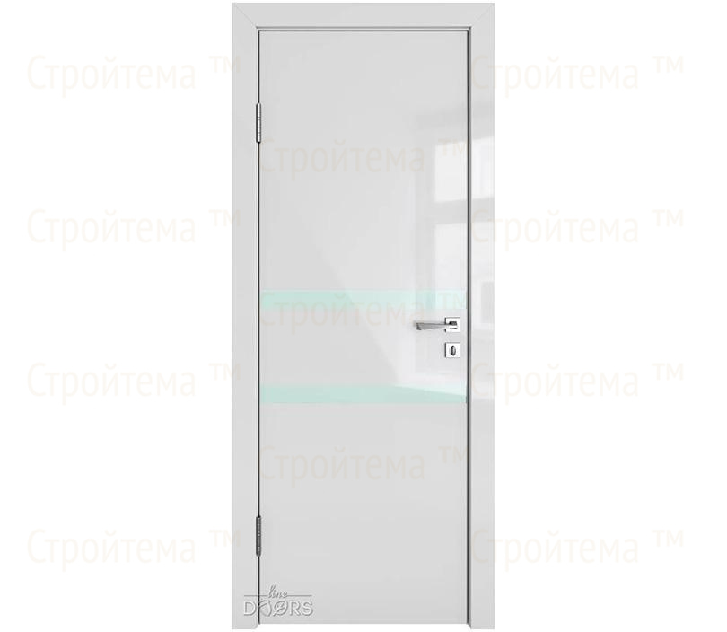 Дверь межкомнатная Линия дверей DO-513 (ДО-513) Серый глянец/стекло Белое