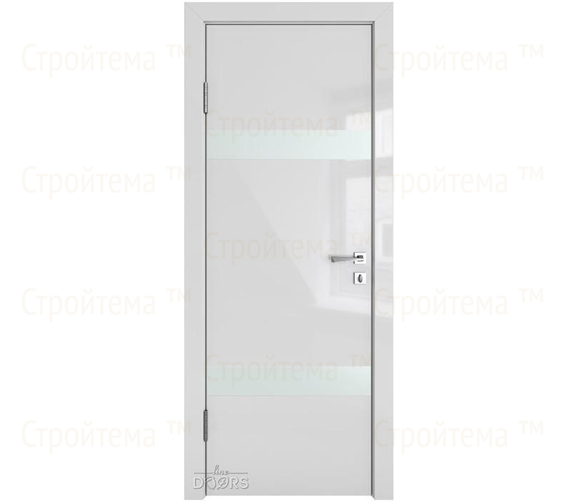 Дверь межкомнатная шумоизоляционная Линия дверей DO-602 (ДО-602) Серый глянец/Снег