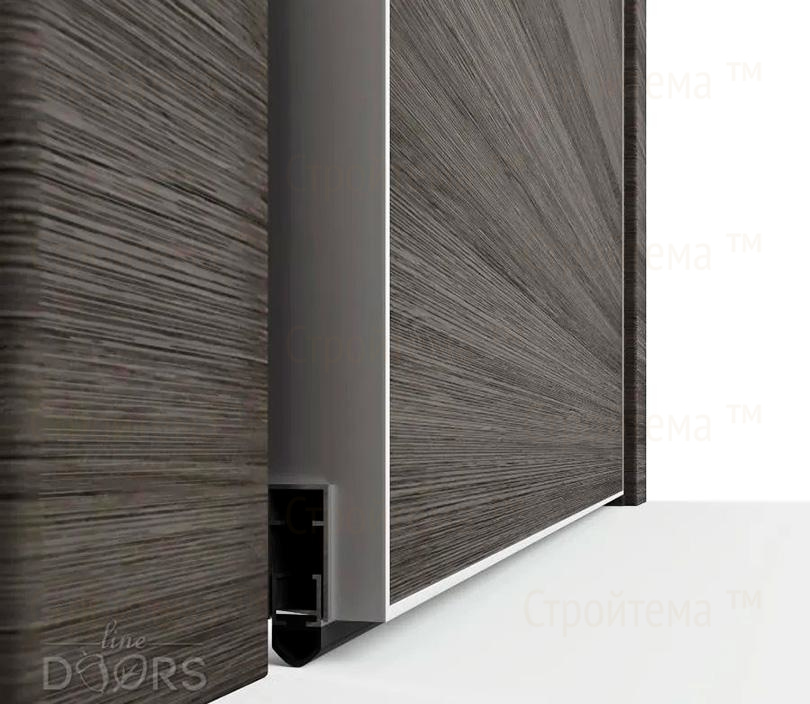 Дверь межкомнатная шумоизоляционная Линия дверей DO-603 (ДО-603) Серый глянец/зеркало