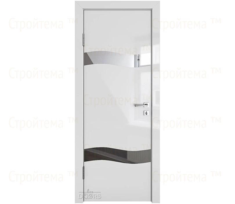 Дверь межкомнатная шумоизоляционная Линия дверей DO-603 (ДО-603) Серый глянец/зеркало