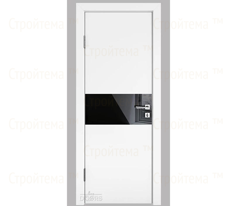 Дверь межкомнатная Линия дверей DO-501 (ДО-501) Белый бархат/стекло Черное