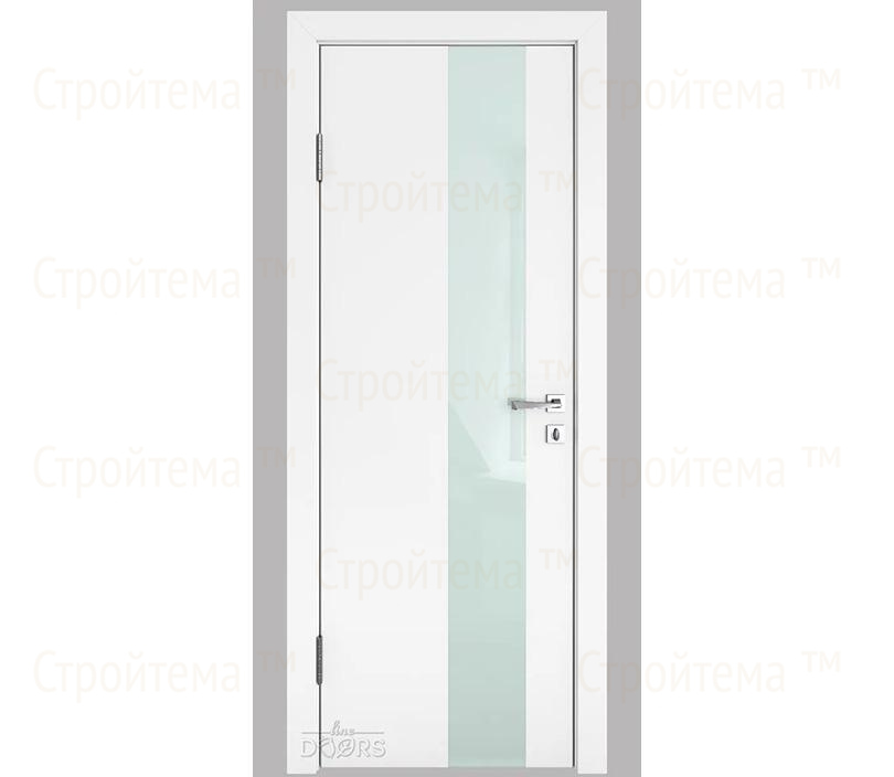 Дверь межкомнатная Линия дверей DO-504 (ДО-504) Белый бархат/стекло Белое