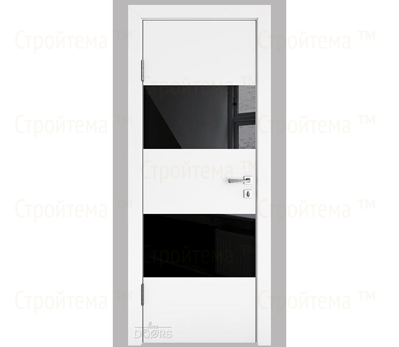 Дверь межкомнатная Линия дверей DO-508 (ДО-508) Белый бархат/стекло Черное