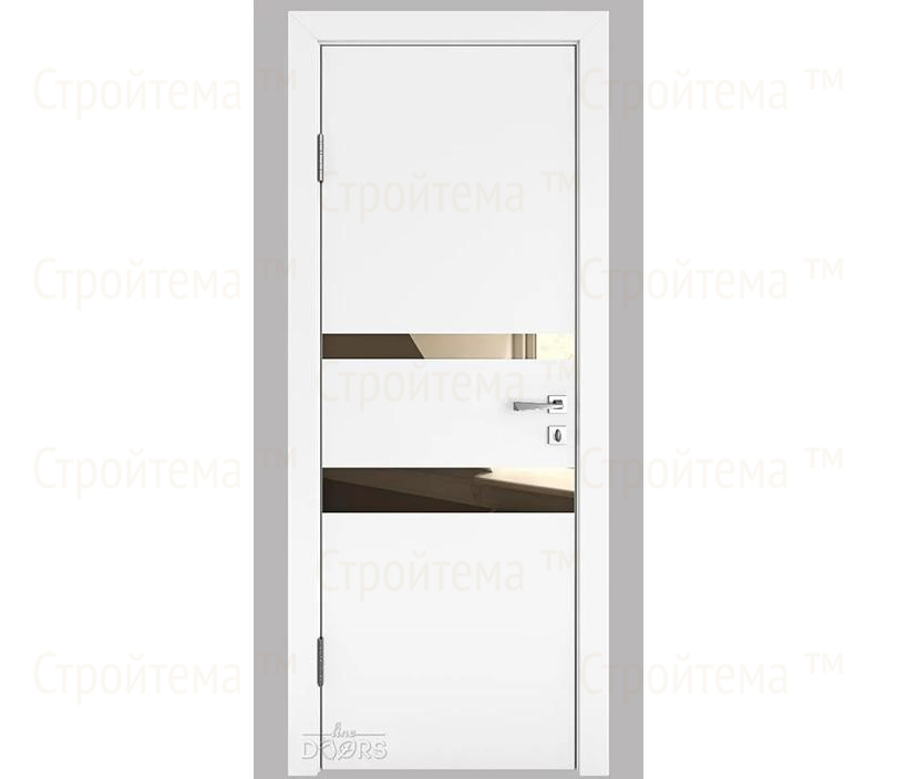 Дверь межкомнатная Линия дверей DO-512 (ДО-512) Белый бархат/зеркало Бронза