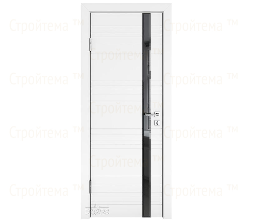 Дверь межкомнатная Линия дверей DO-514 (ДО-514) Белый бархат/стекло Черное