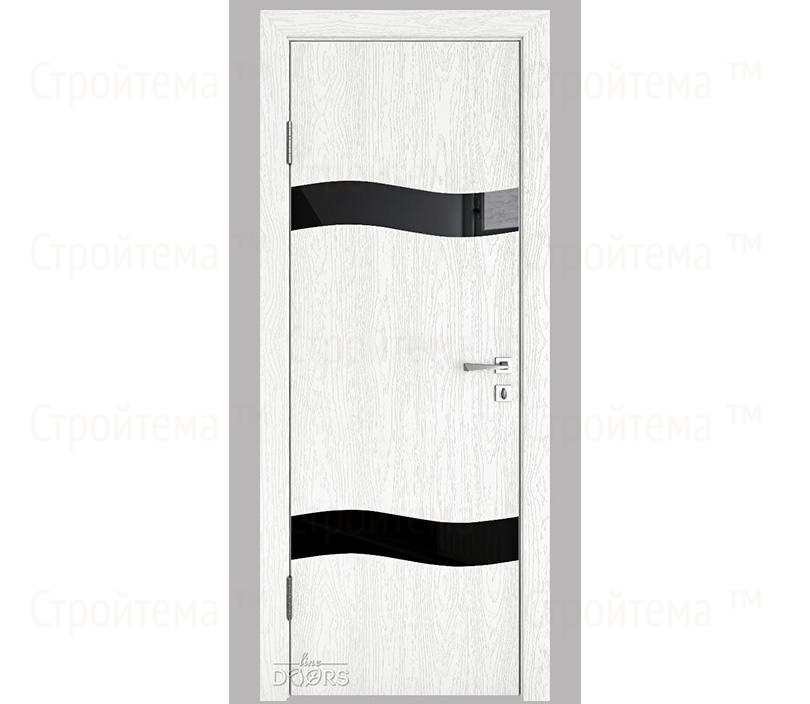Дверь межкомнатная Линия дверей DO-503 (ДО-503) Белый глубокий/стекло Черное