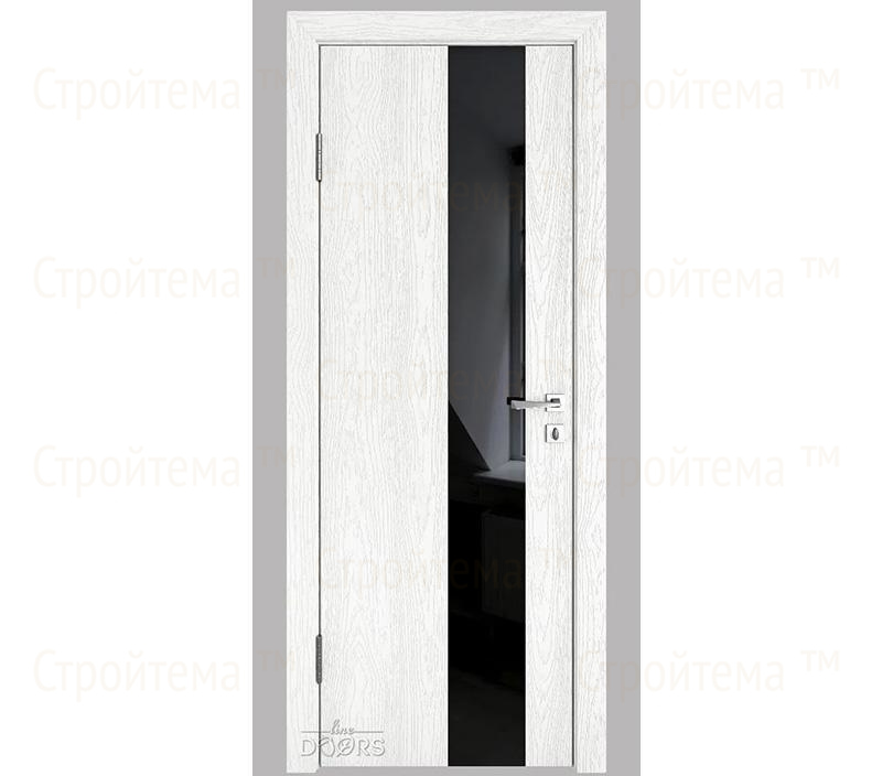 Дверь межкомнатная Линия дверей DO-504 (ДО-504) Белый глубокий/стекло Черное