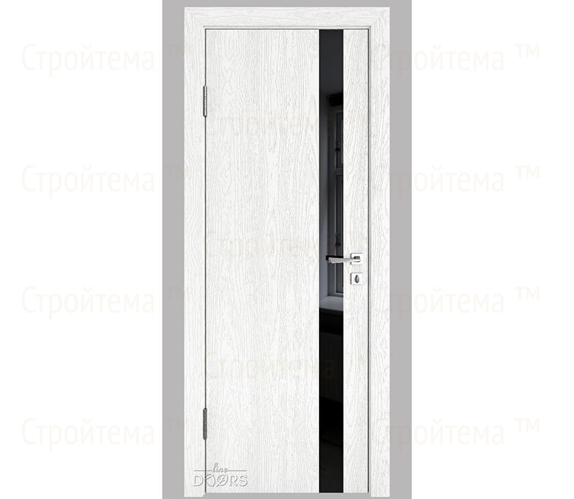 Дверь межкомнатная Линия дверей DO-507 (ДО-507) Белый глубокий/стекло Черное