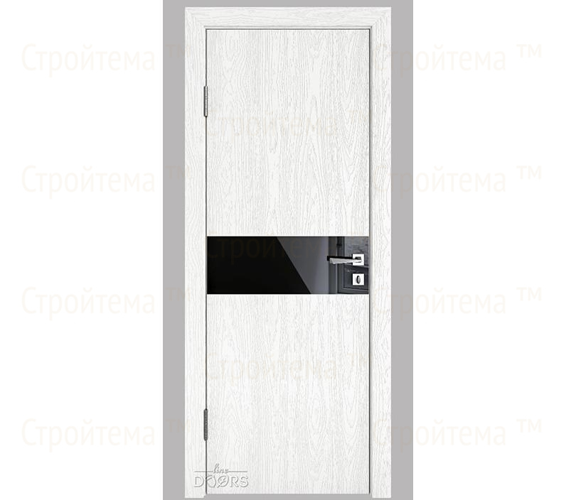 Дверь межкомнатная Линия дверей DO-509 (ДО-509) Белый глубокий/стекло Черное