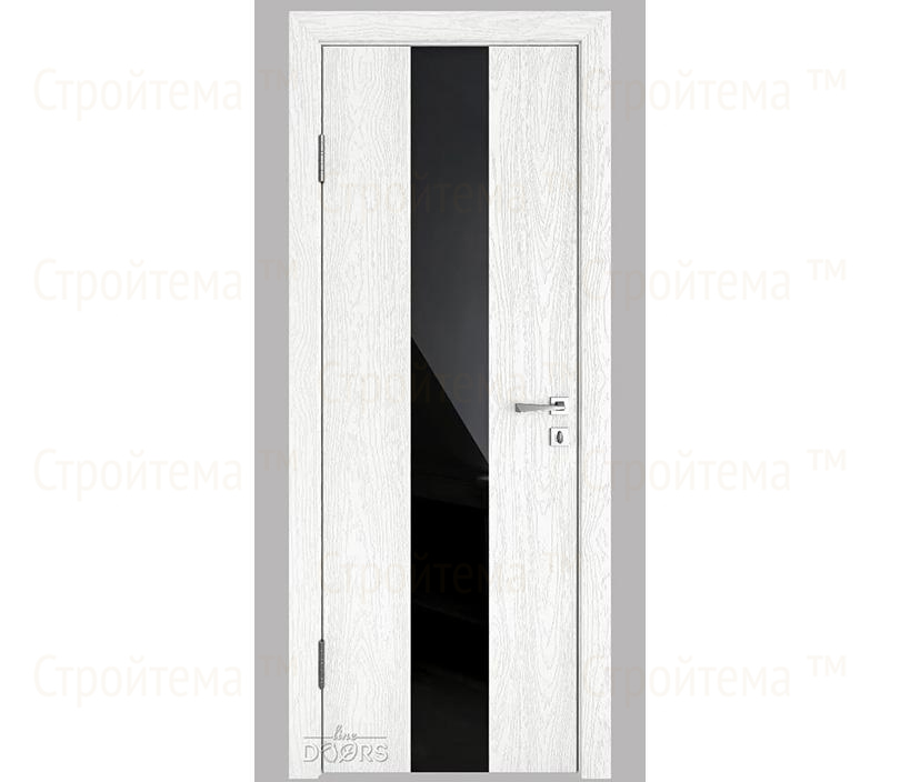 Дверь межкомнатная Линия дверей DO-510 (ДО-510) Белый глубокий/стекло Черное