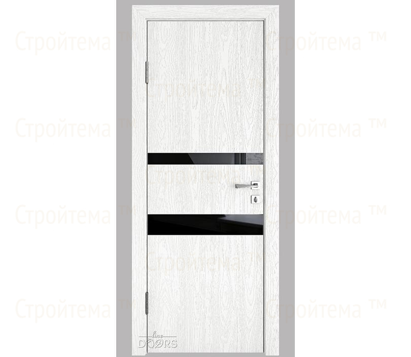 Дверь межкомнатная Линия дверей DO-512 (ДО-512) Белый глубокий/стекло Черное