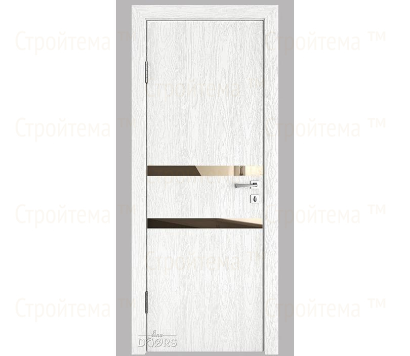 Дверь межкомнатная Линия дверей DO-513 (ДО-513) Белый глубокий/зеркало Бронза