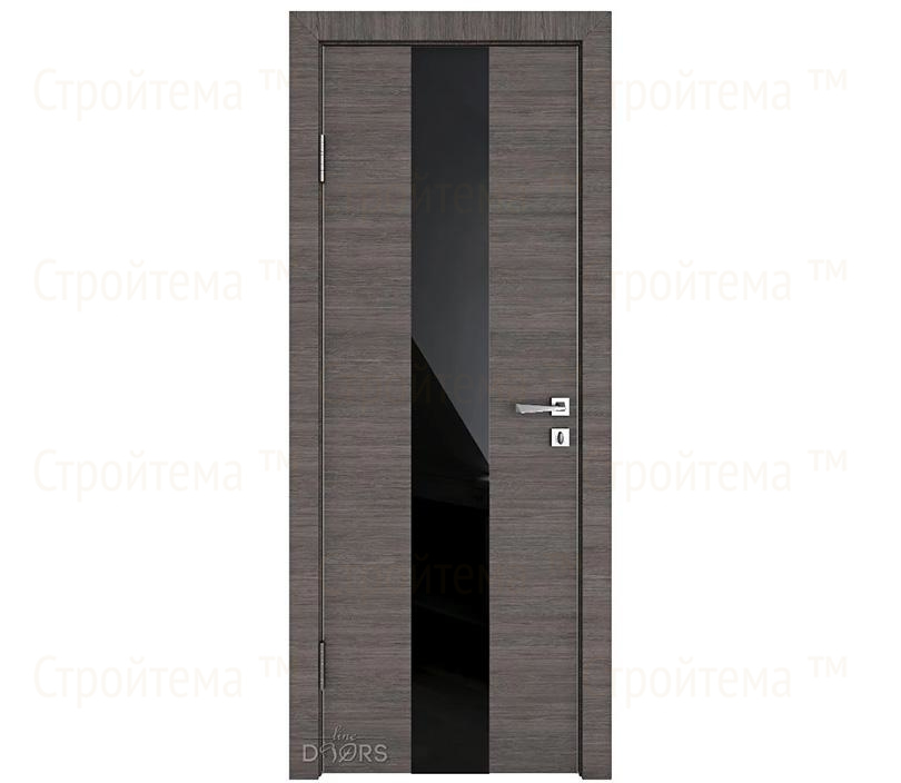Дверь межкомнатная Линия дверей DO-510 (ДО-510) Ольха темная/стекло Черное