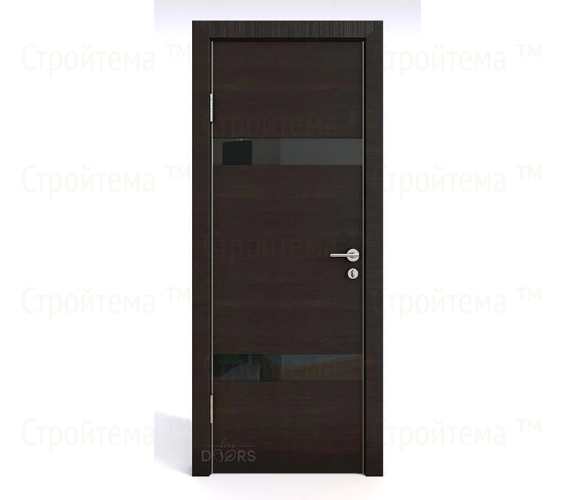 Дверь межкомнатная Линия дверей DO-502 (ДО-502) Венге горизонтальный/стекло Черное