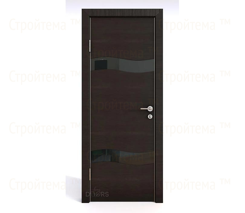 Дверь межкомнатная Линия дверей DO-503 (ДО-503) Венге горизонтальный/стекло Черное
