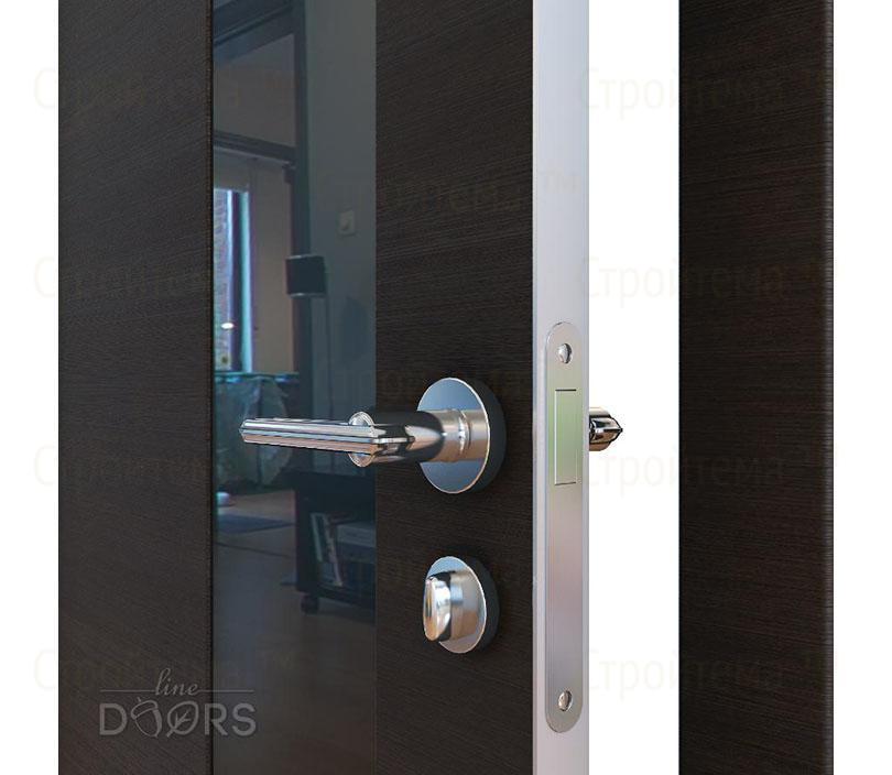 Дверь межкомнатная Линия дверей DO-504 (ДО-504) Венге горизонтальный/стекло Черное