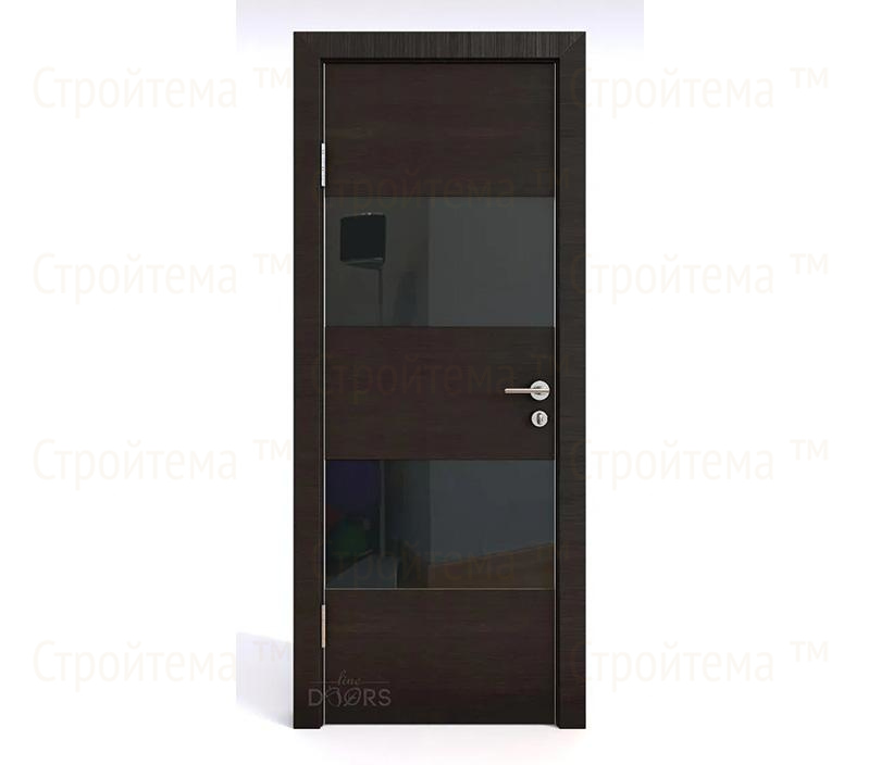 Дверь межкомнатная Линия дверей DO-508 (ДО-508) Венге горизонтальный/стекло Черное