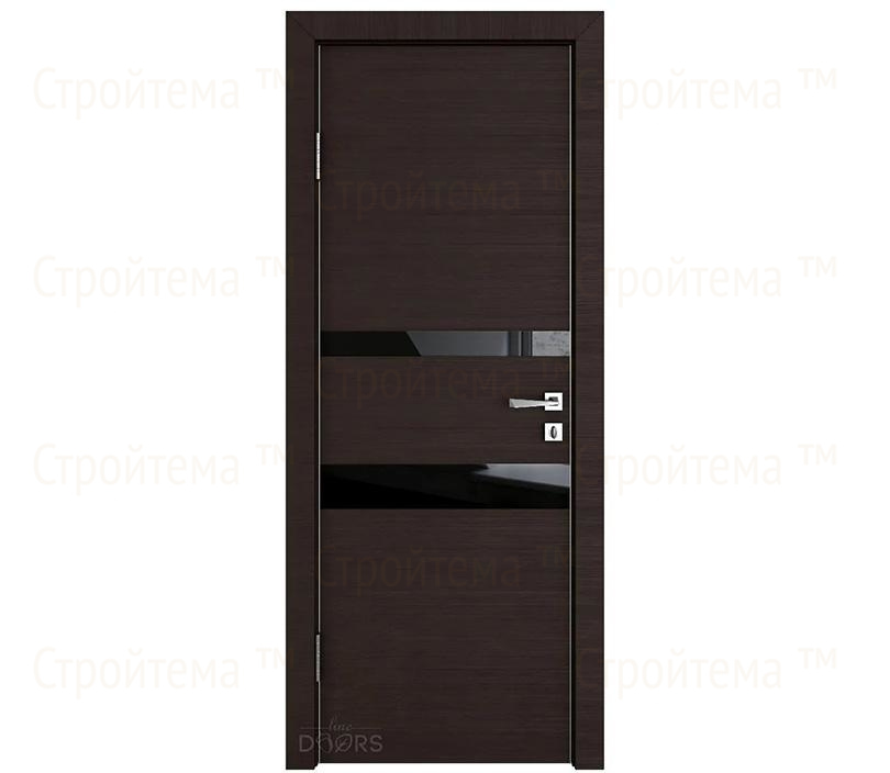 Дверь межкомнатная Линия дверей DO-512 (ДО-512) Венге горизонтальный/стекло Черное