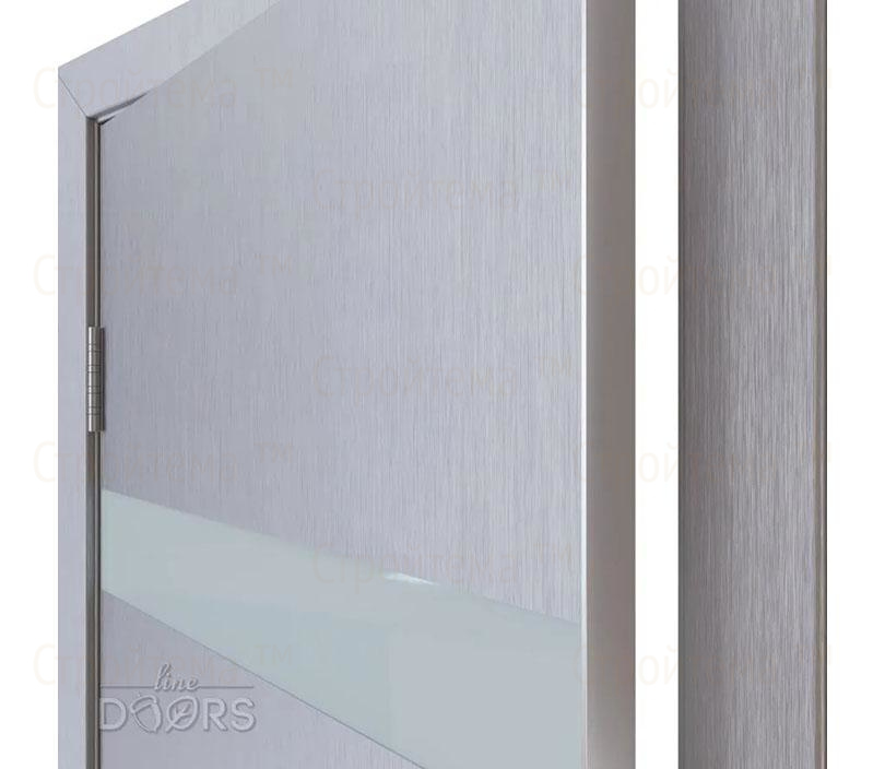 Дверь межкомнатная Линия дверей DO-502 (ДО-502) Металлик/стекло Белое