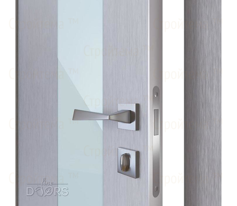 Дверь межкомнатная Линия дверей DO-504 (ДО-504) Металлик/стекло Белое