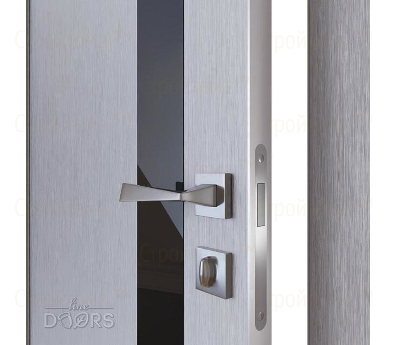 Дверь межкомнатная Линия дверей DO-507 (ДО-507) Металлик/стекло Черное