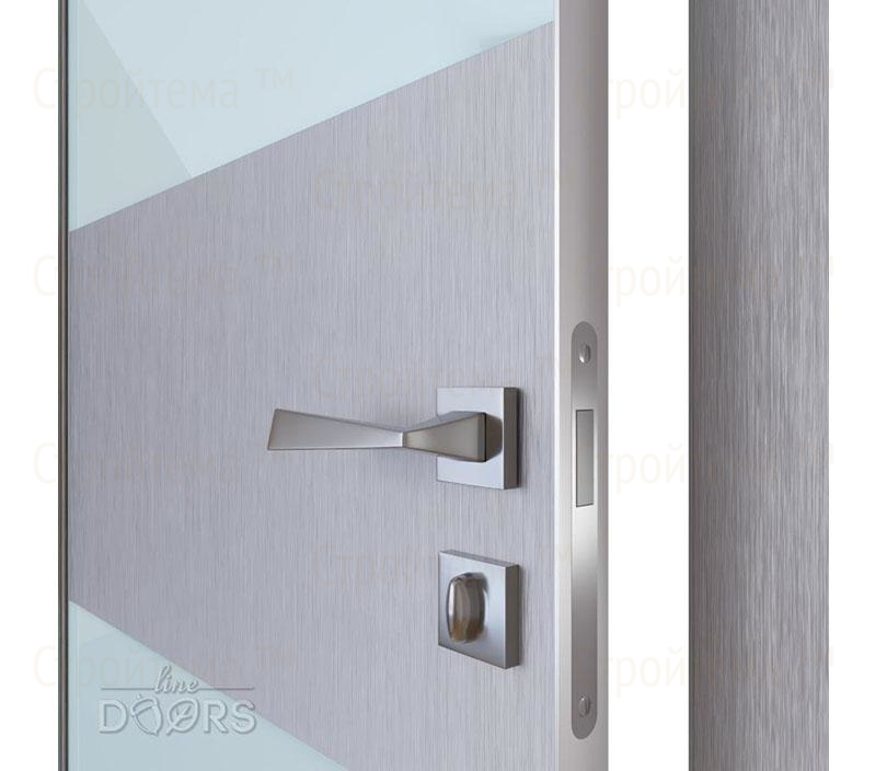 Дверь межкомнатная Линия дверей DO-508 (ДО-508) Металлик/стекло Белое
