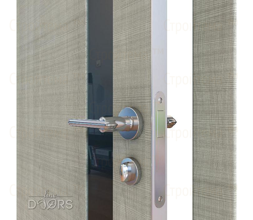 Дверь межкомнатная Линия дверей DO-507 (ДО-507) Серый дуб/стекло Черное