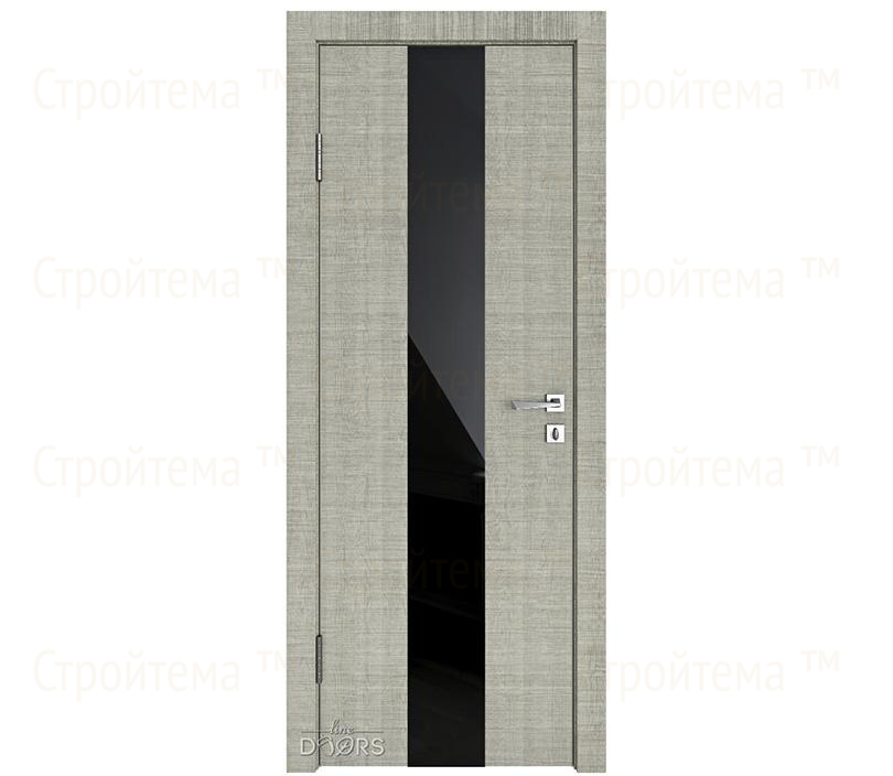 Дверь межкомнатная Линия дверей DO-510 (ДО-510) Серый дуб/стекло Черное