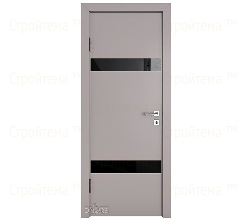 Дверь межкомнатная Линия дверей DO-502 (ДО-502) Серый бархат/стекло Черное