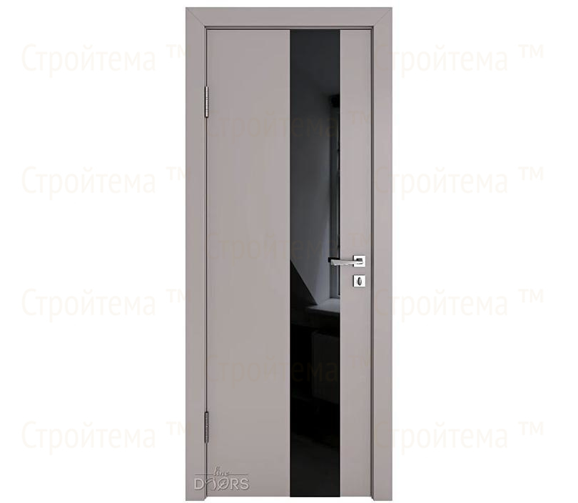 Дверь межкомнатная Линия дверей DO-504 (ДО-504) Серый бархат/стекло Черное