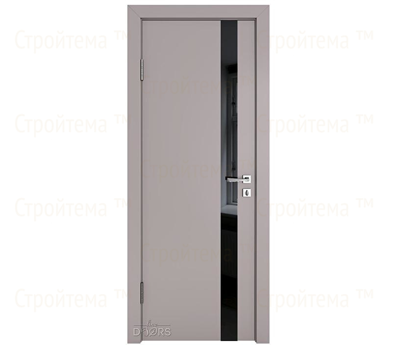 Дверь межкомнатная Линия дверей DO-507 (ДО-507) Серый бархат/стекло Черное