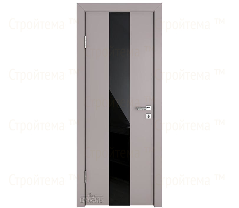 Дверь межкомнатная Линия дверей DO-510 (ДО-510) Серый бархат/стекло Черное