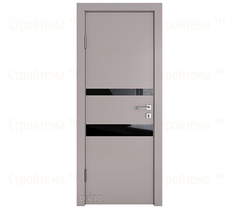Дверь межкомнатная Линия дверей DO-512 (ДО-512) Серый бархат/стекло Черное