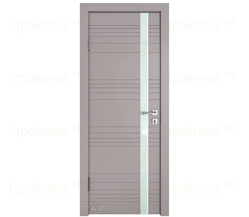 Дверь межкомнатная Линия дверей DO-514 (ДО-514) Серый бархат/стекло Белое